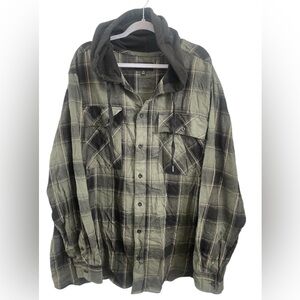 No Boundaries Green Black Combo Hooded Shirt Sz (3XL 54-55)